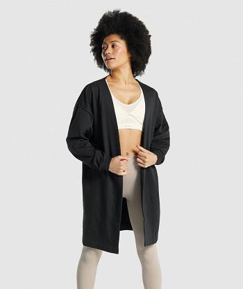 Correr Con Capucha Gymshark Whitney Oversized Robe Mujer Negras | CO 2585MQZ